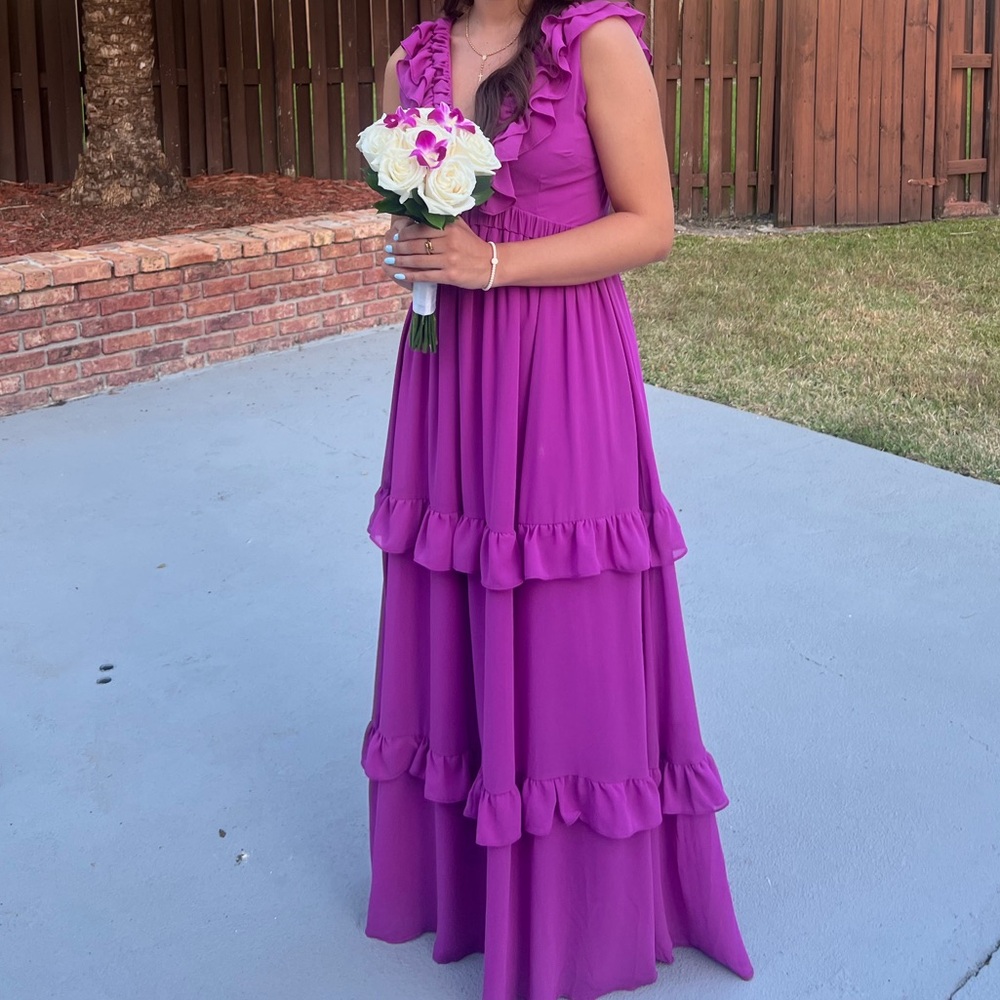 Ruffled Purple Maxi Dress